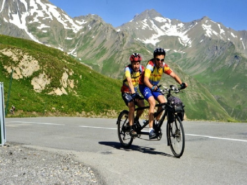 Stéphane et moi en tandem montée du galibier